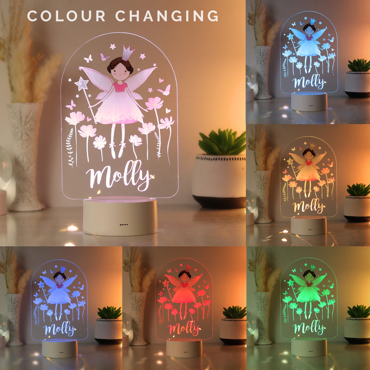 Personalised Fairy LED Colour Changing Night Light - MK&JD Gifts