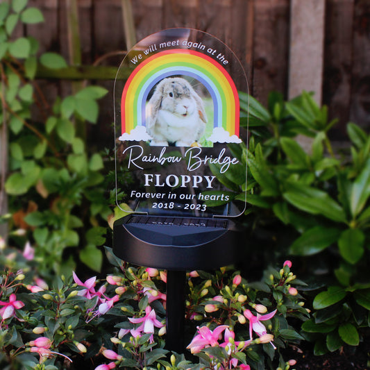 Personalised Rainbow Bridge Pet Memorial Outdoor Solar Light - MK&JD Gifts