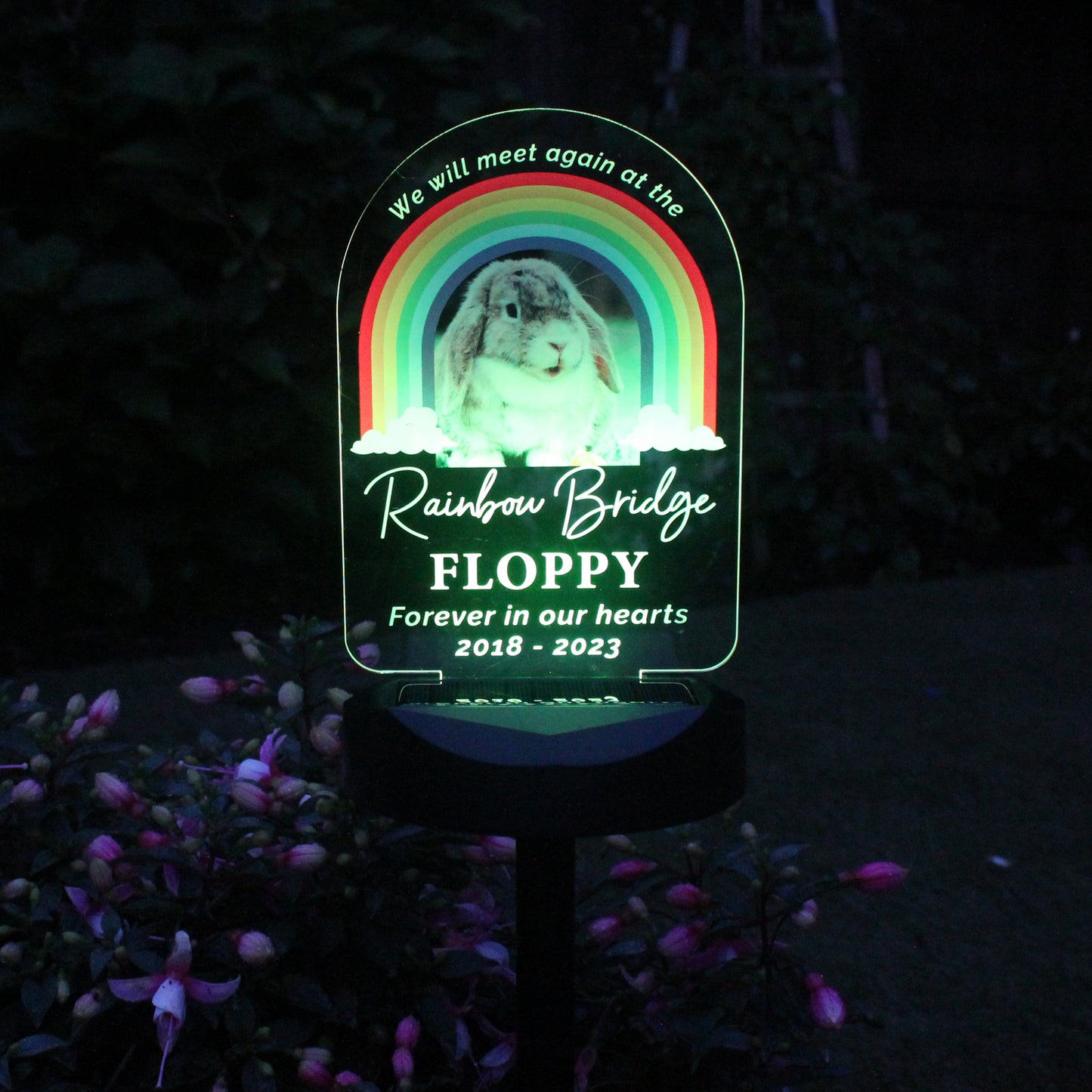 Personalised Rainbow Bridge Pet Memorial Outdoor Solar Light - MK&JD Gifts
