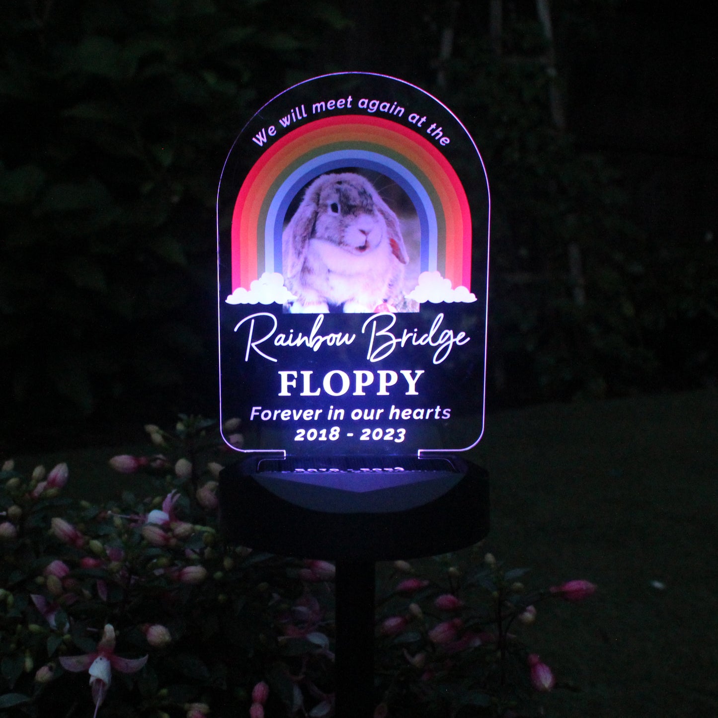 Personalised Rainbow Bridge Pet Memorial Outdoor Solar Light - MK&JD Gifts