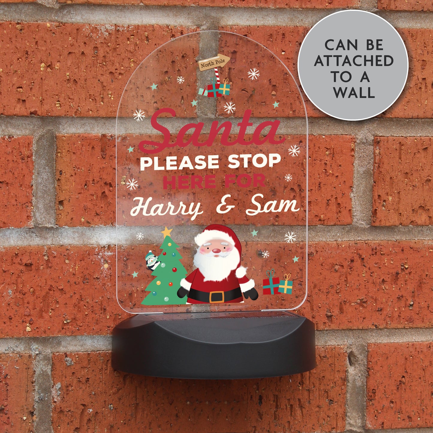Personalised Santa Stop Here Outdoor Solar Light - MK&JD Gifts
