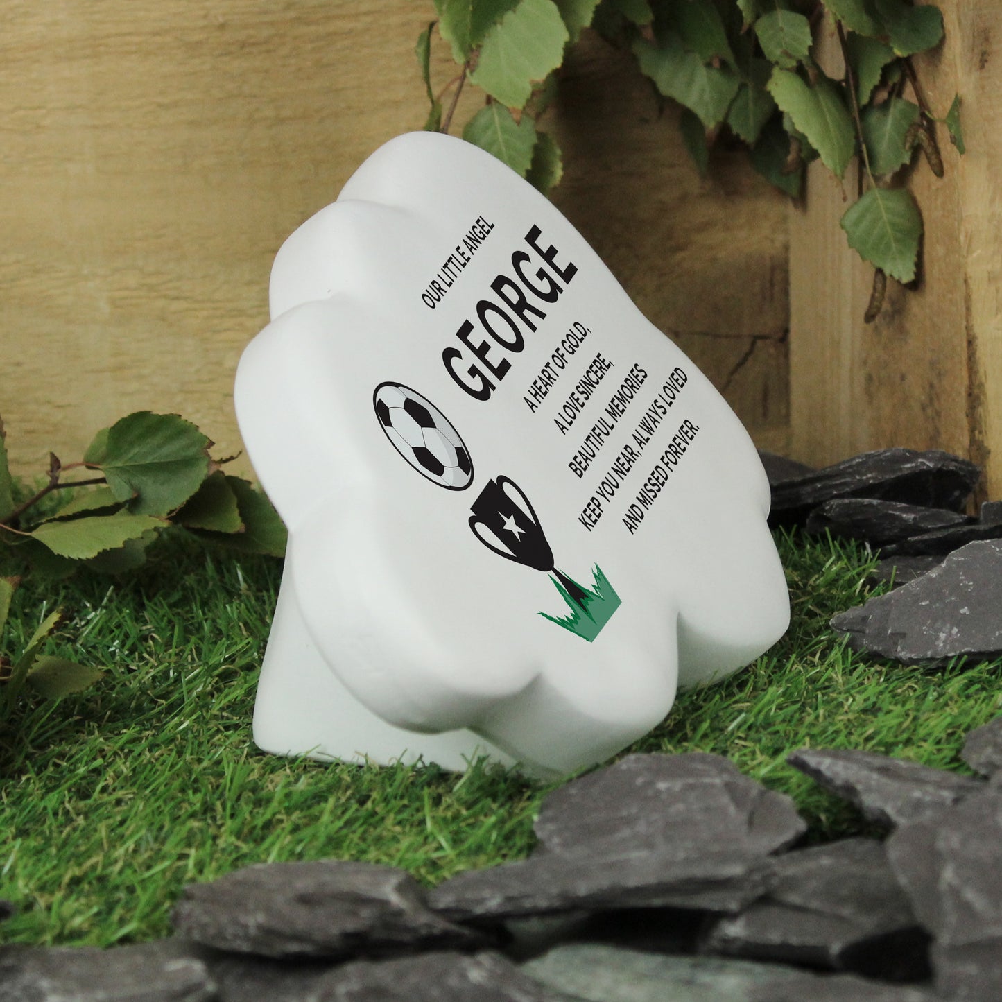 Personalised Football Resin Memorial Cloud - MK&JD Gifts