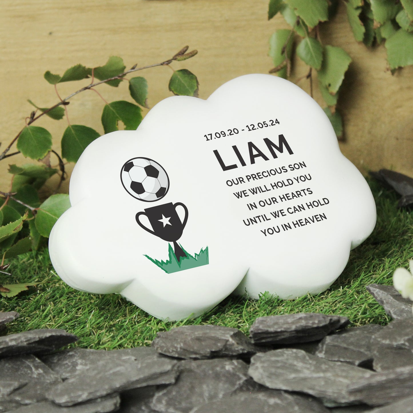 Personalised Football Resin Memorial Cloud - MK&JD Gifts