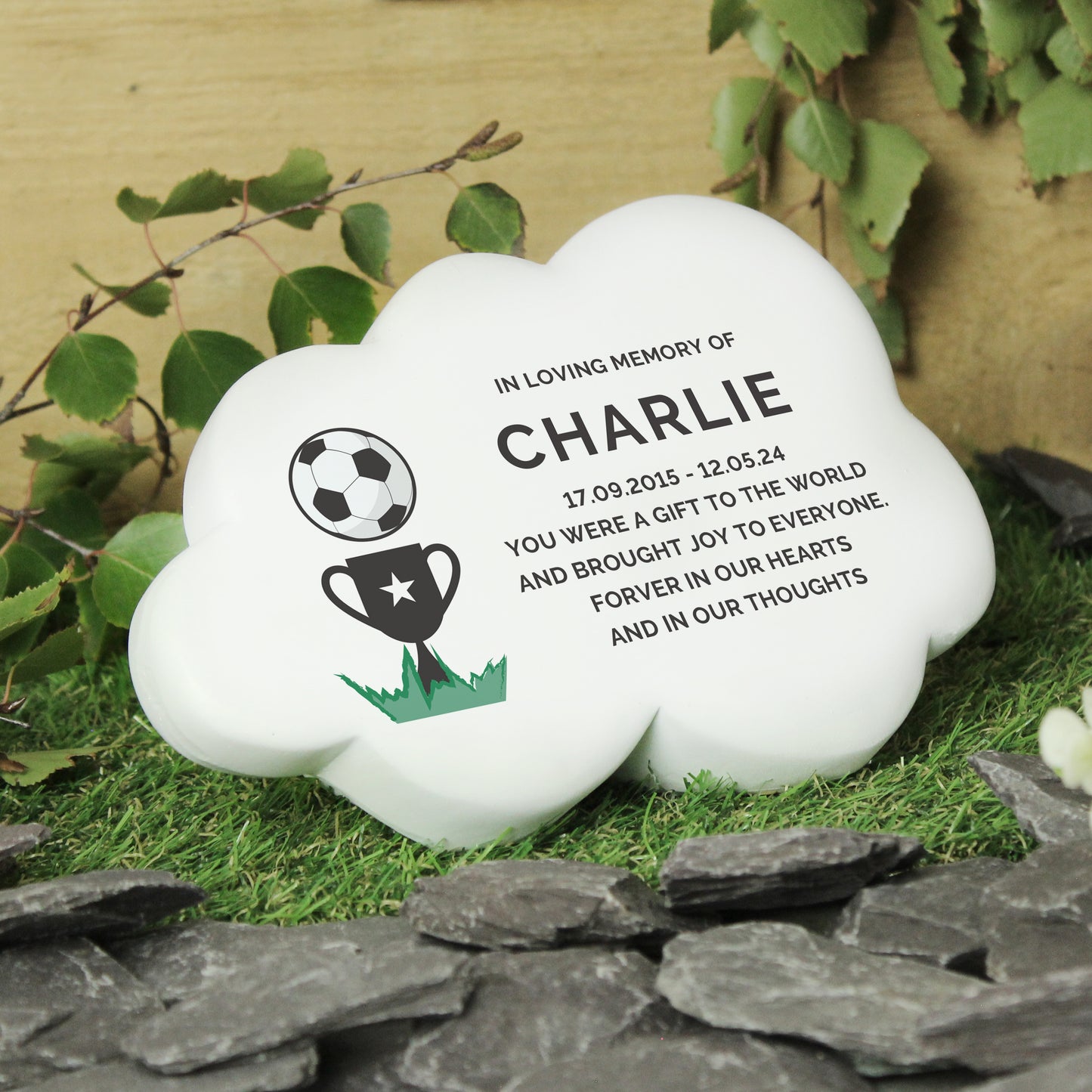 Personalised Football Resin Memorial Cloud - MK&JD Gifts