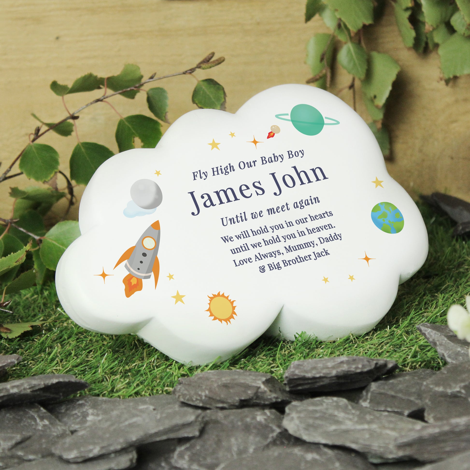 Personalised Space Resin Memorial Cloud - MK&JD Gifts