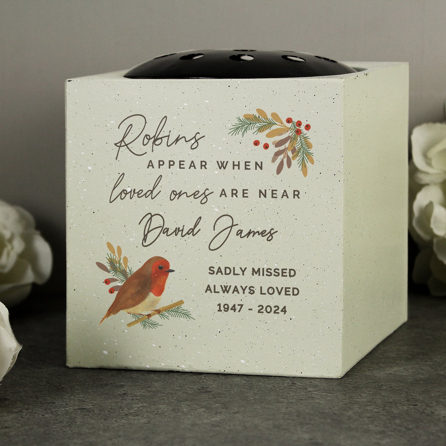 Personalised Robins Appear Memorial Vase - MK&JD Gifts