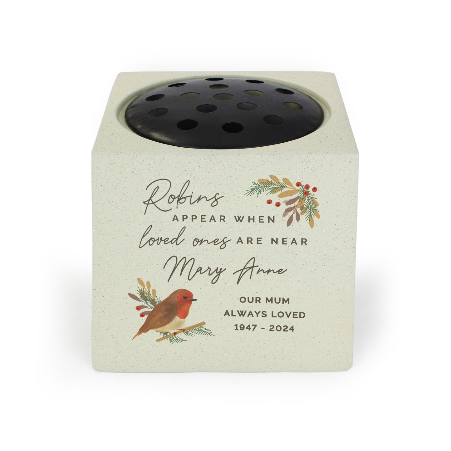 Personalised Robins Appear Memorial Vase - MK&JD Gifts