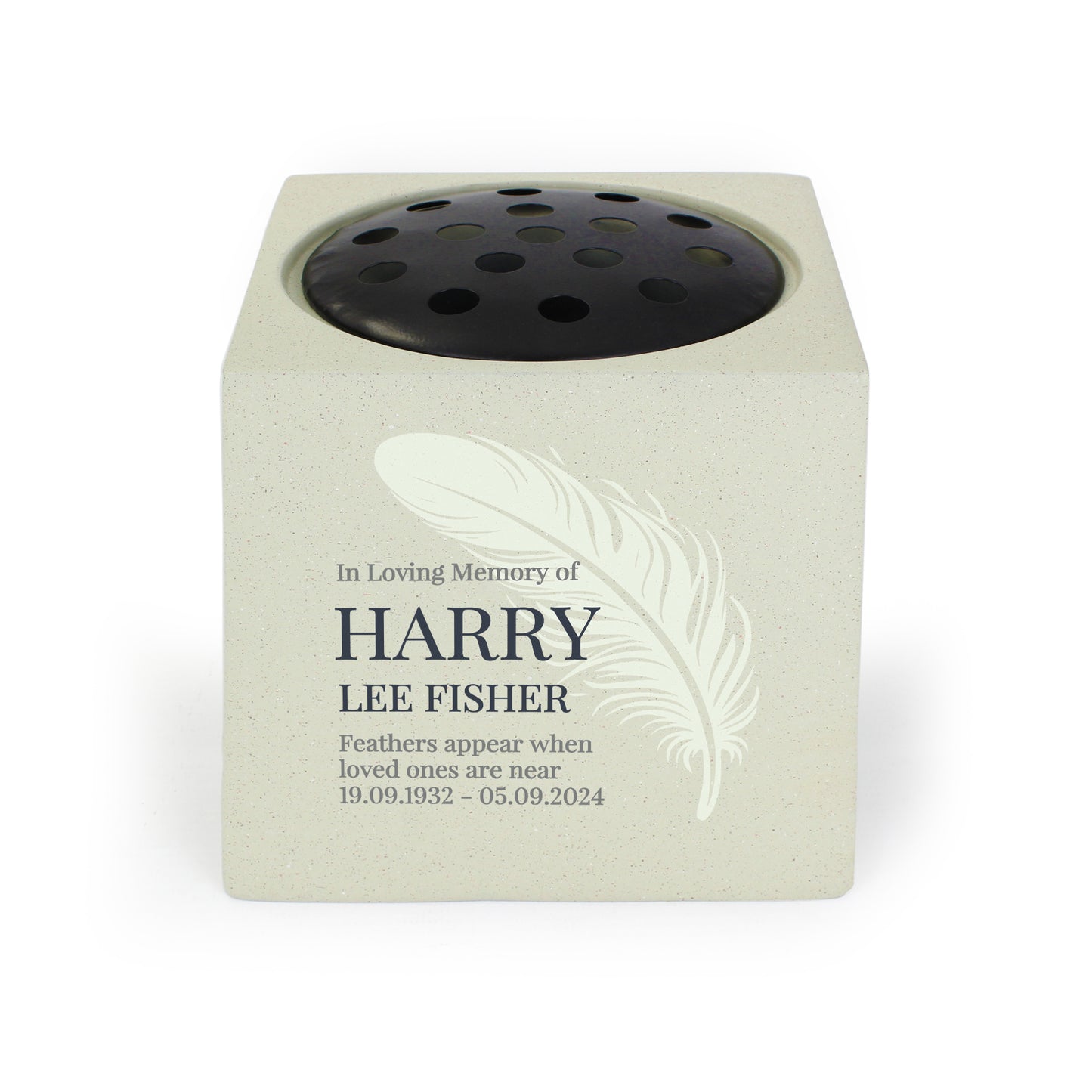Personalised Feather Memorial Vase - MK&JD Gifts