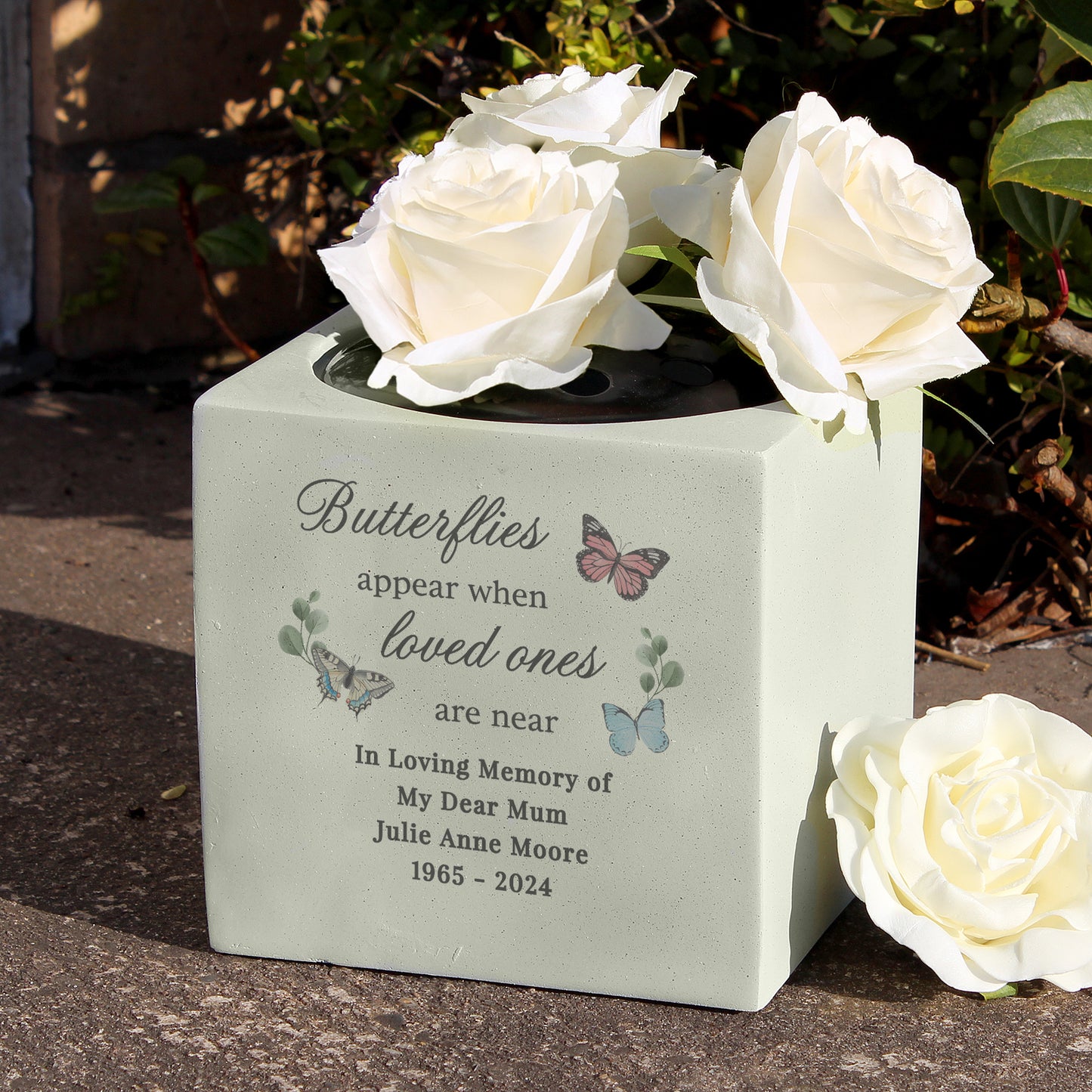 Personalised Butterflies Appear Memorial Vase - MK&JD Gifts