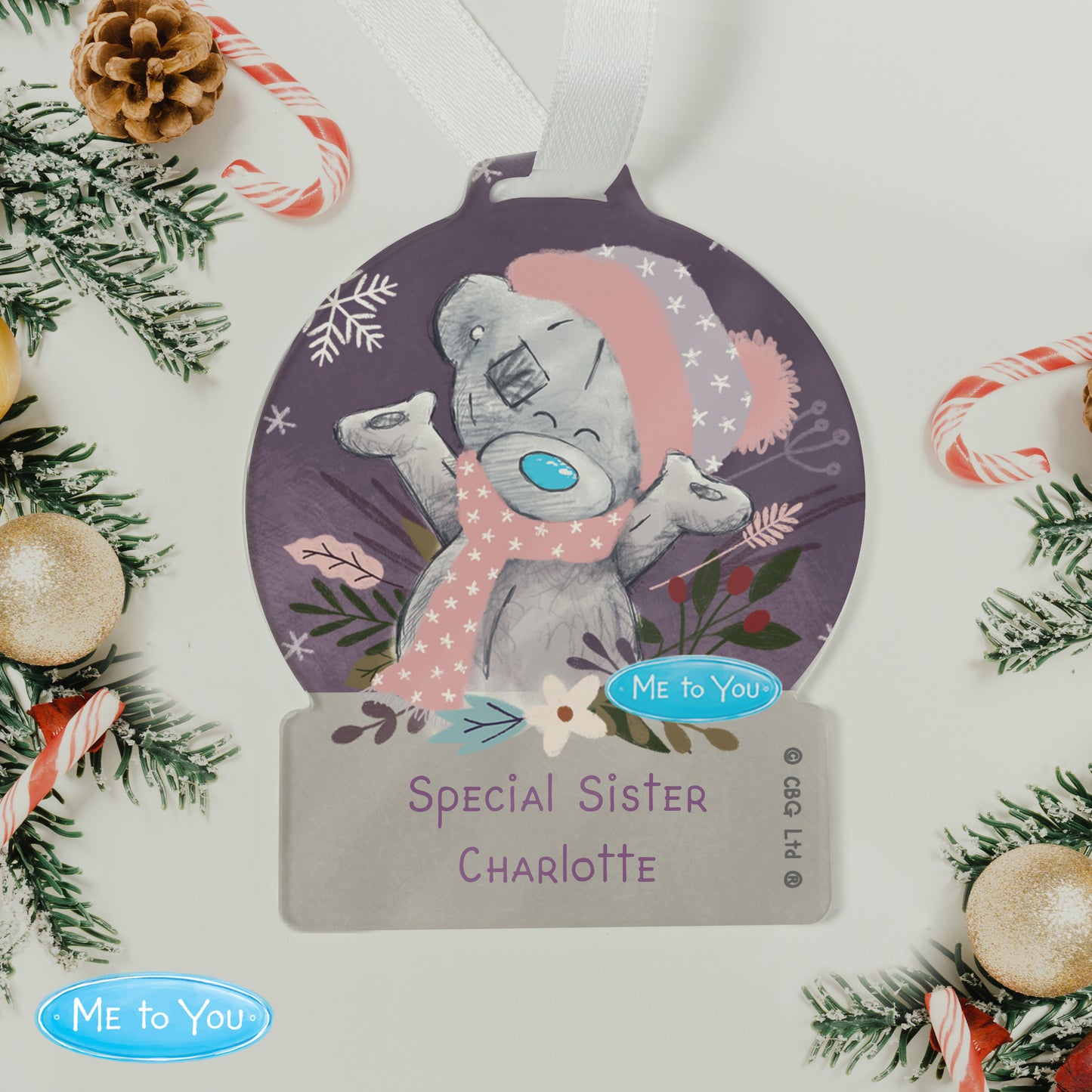Personalised Me to You Cosy Winter Acrylic Decoration - MK&JD Gifts