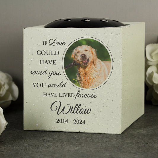 Personalised Pet Photo Upload Memorial Garden Vase - MK&JD Gifts
