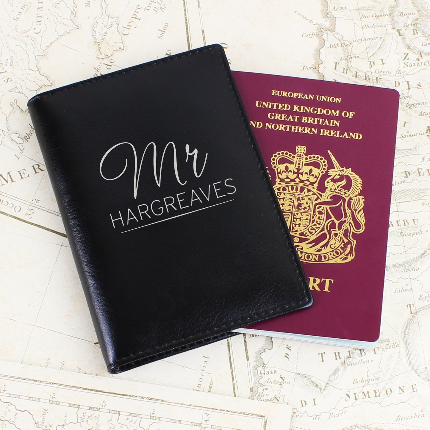 Personalised Mr & Mrs Black Passport Holders - MK&JD Gifts