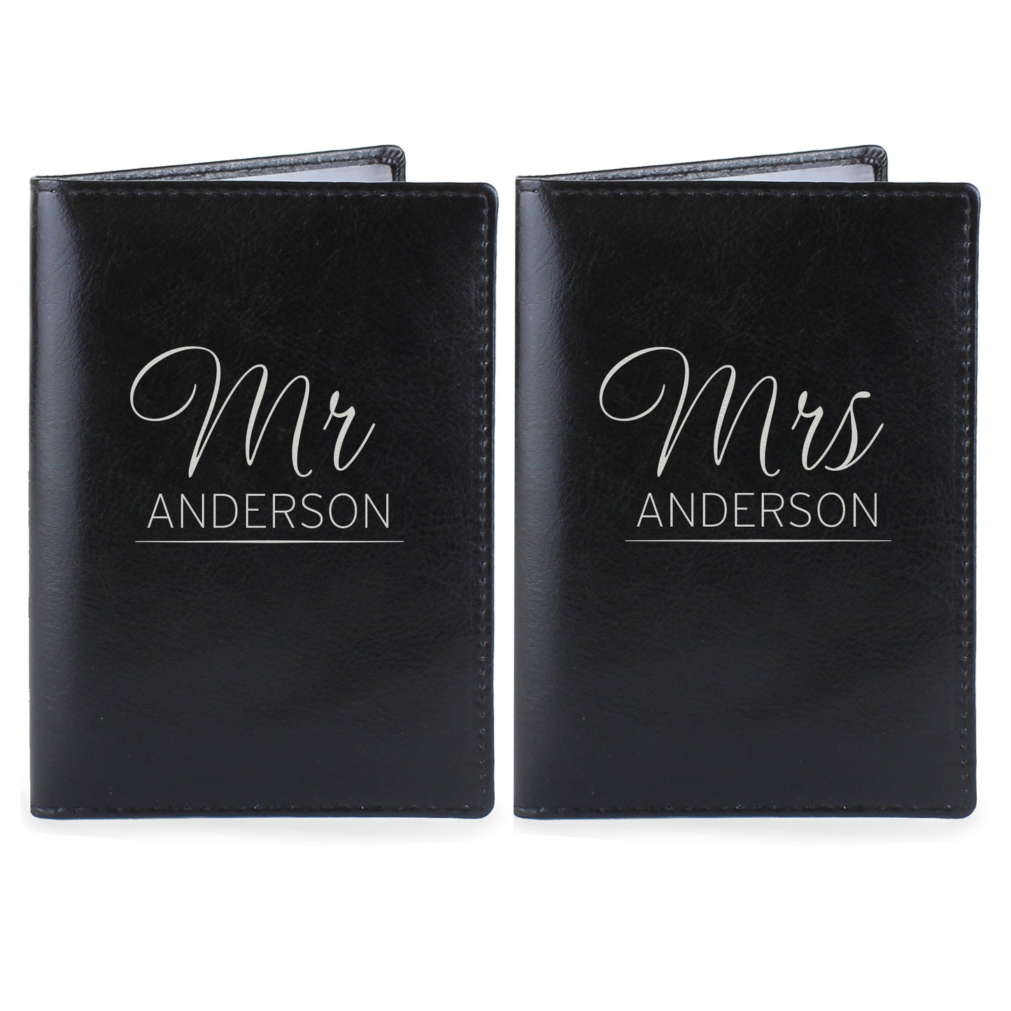 Personalised Mr & Mrs Black Passport Holders - MK&JD Gifts