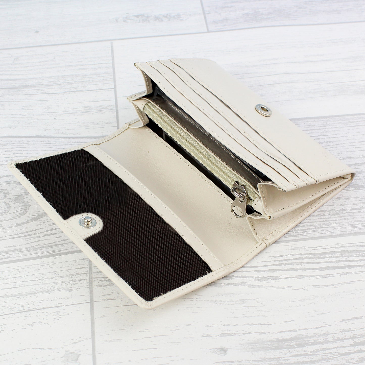 Personalised Floral Cream Leather Purse - MK&JD Gifts