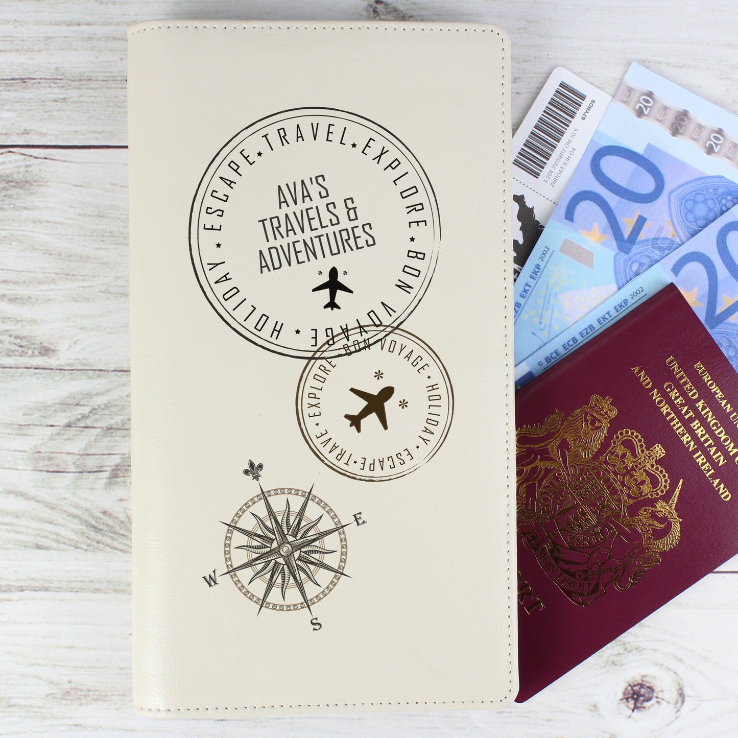 Personalised Stamp Travel Document Holder - MK&JD Gifts