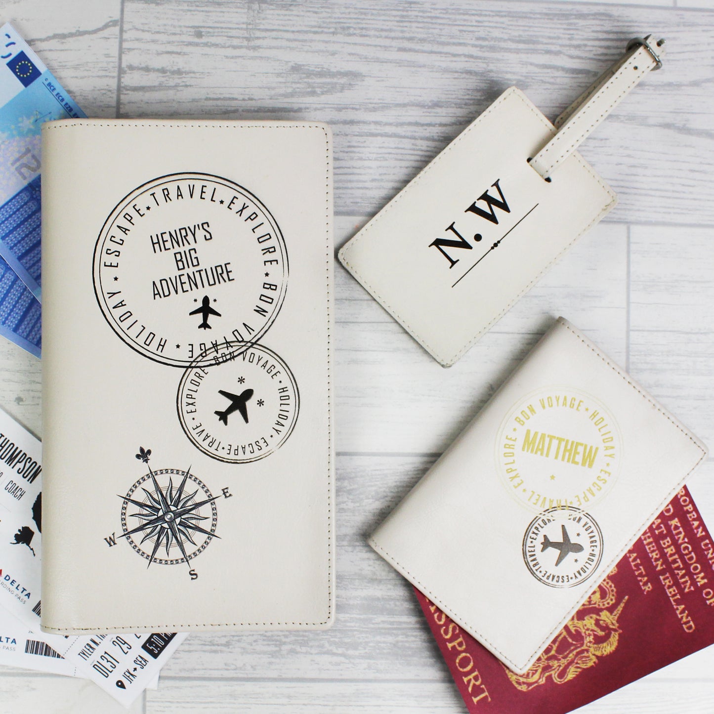 Personalised Stamp Travel Document Holder - MK&JD Gifts