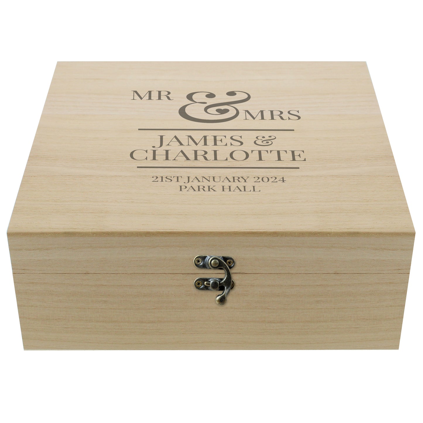 Personalised Mr & Mrs Large Wooden Keepsake Box - MK&JD Gifts