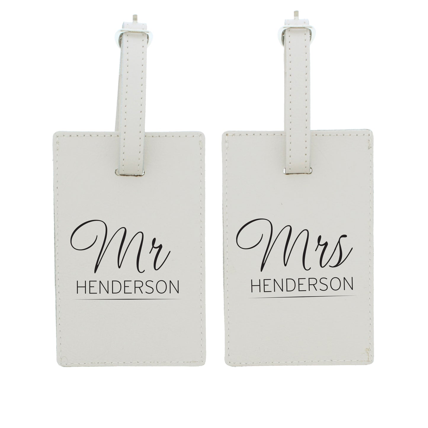 Personalised Couples Classic Cream Luggage Tags - MK&JD Gifts