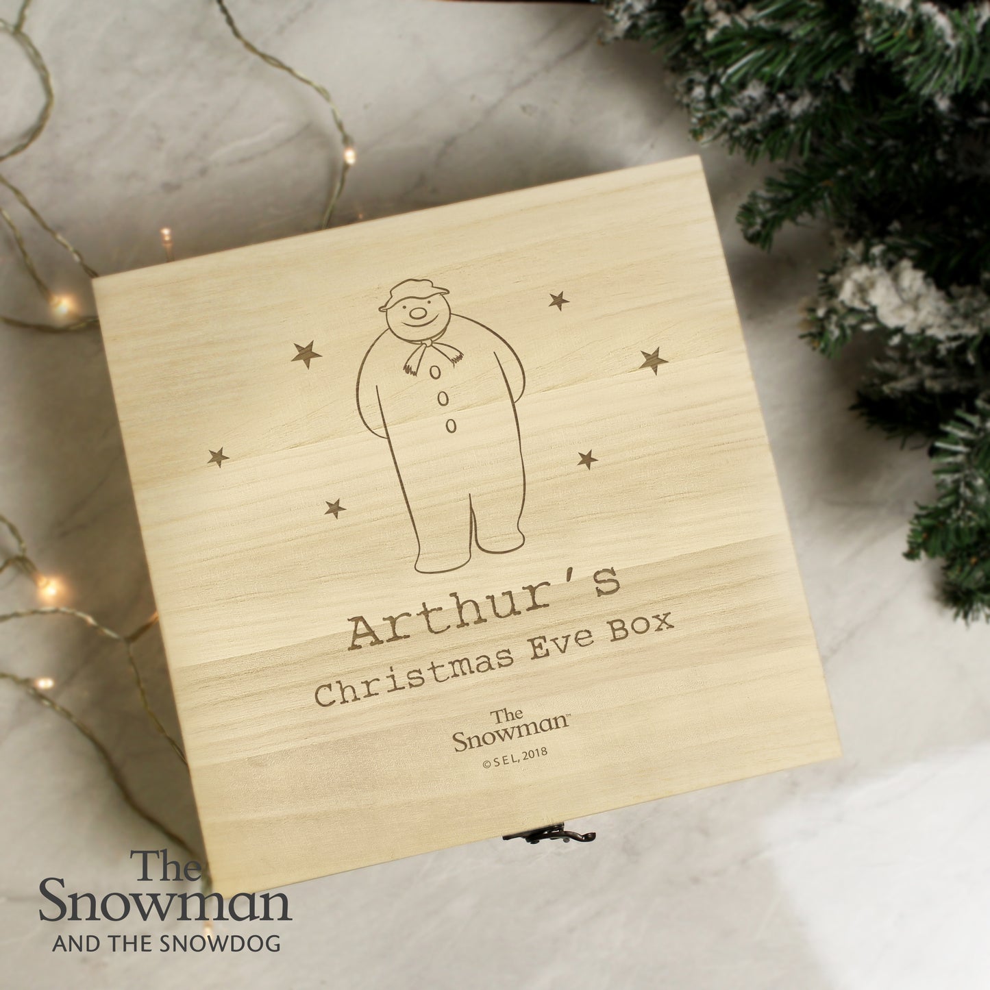 Personalised The Snowman Large Wooden Christmas Eve Box - MK&JD Gifts