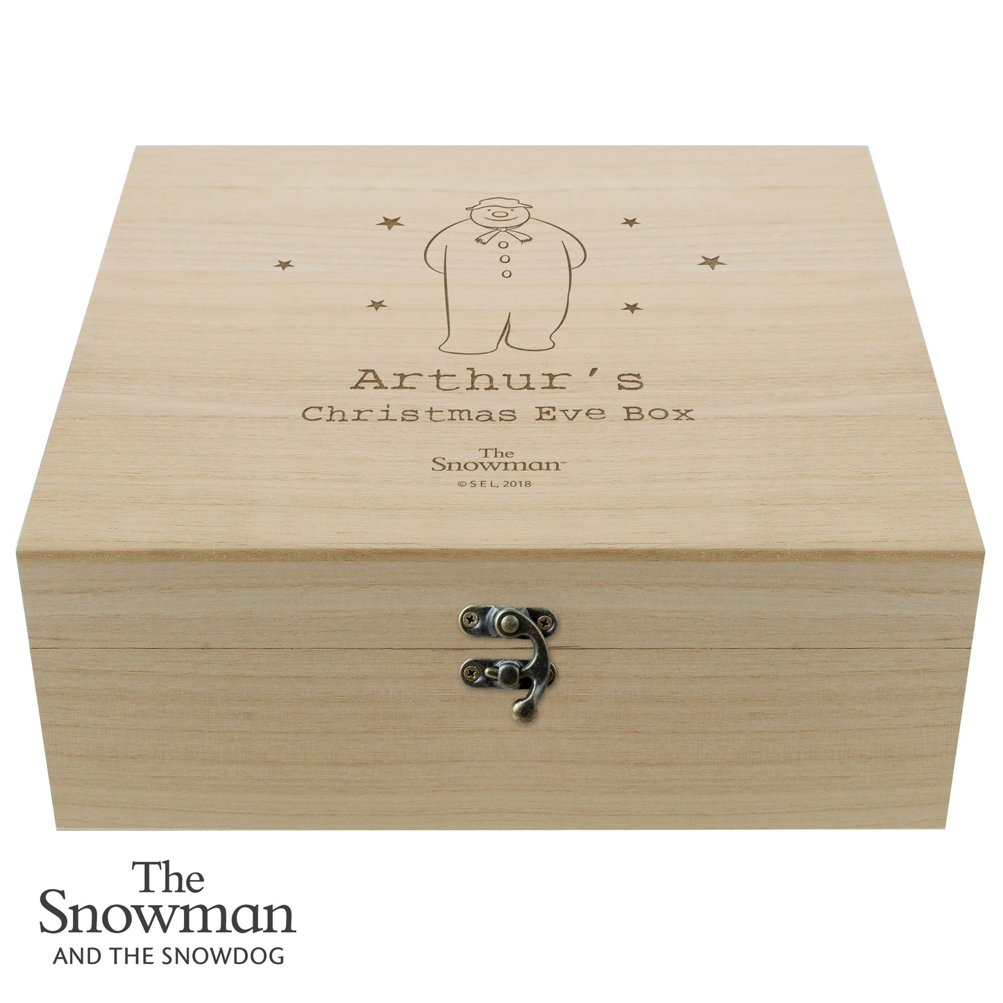 Personalised The Snowman Large Wooden Christmas Eve Box - MK&JD Gifts