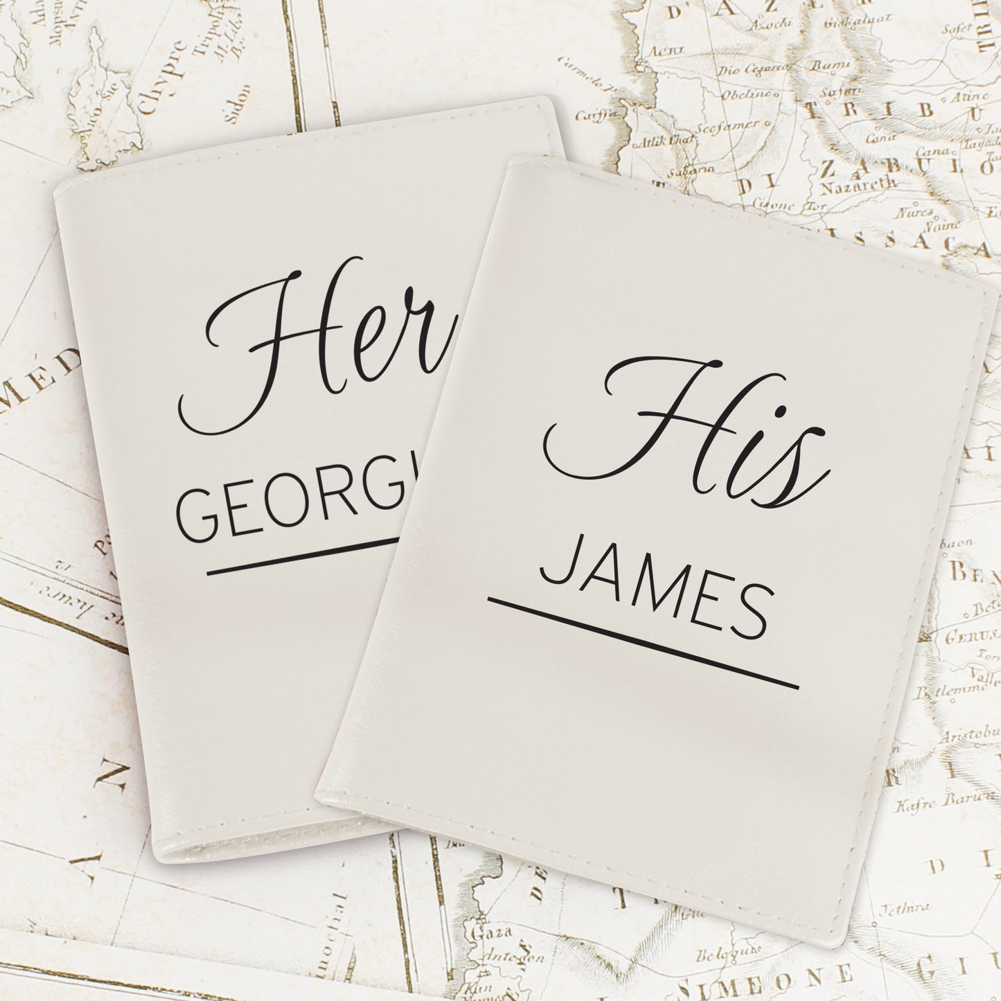 Personalised Couples Cream Passport Holders - MK&JD Gifts