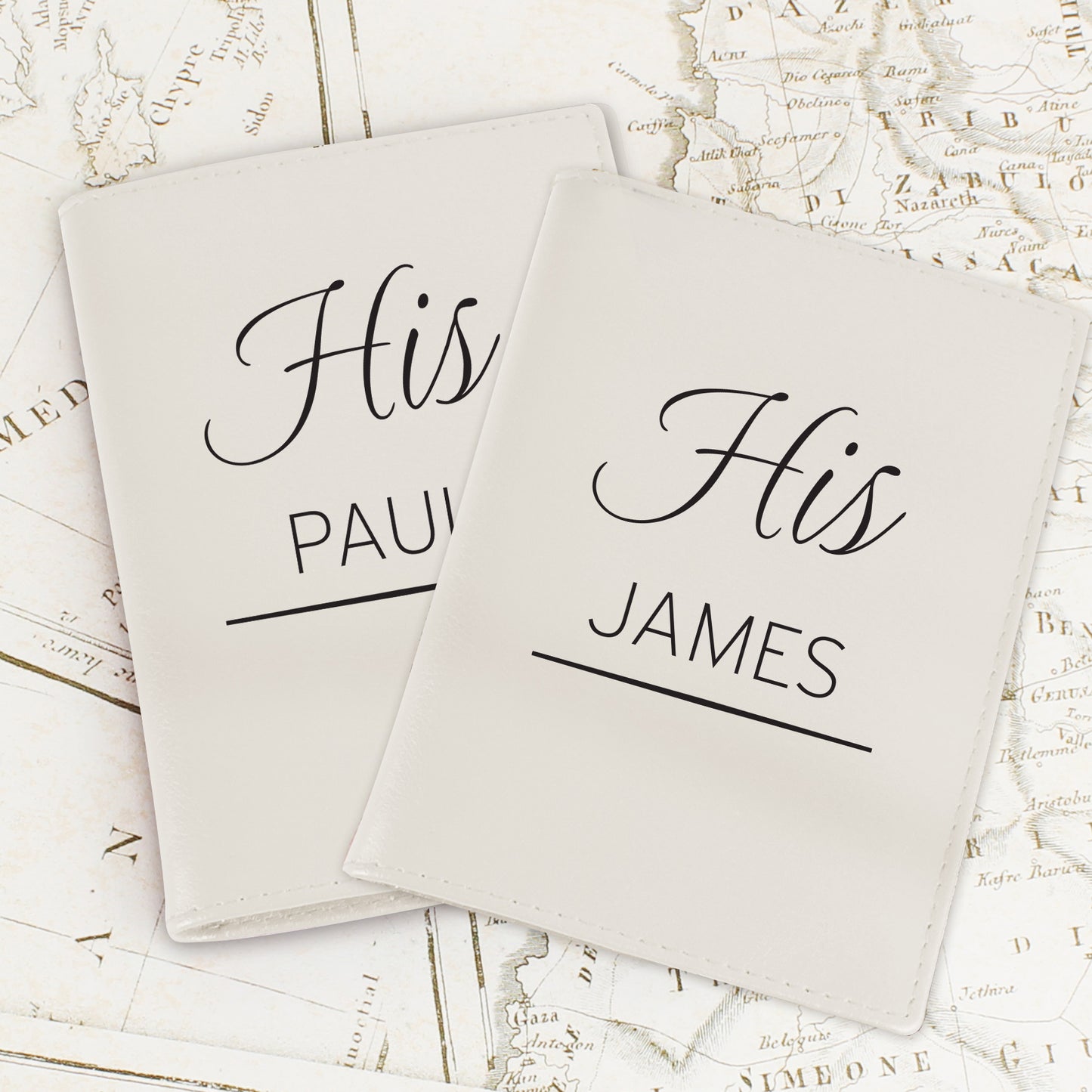 Personalised Couples Cream Passport Holders - MK&JD Gifts