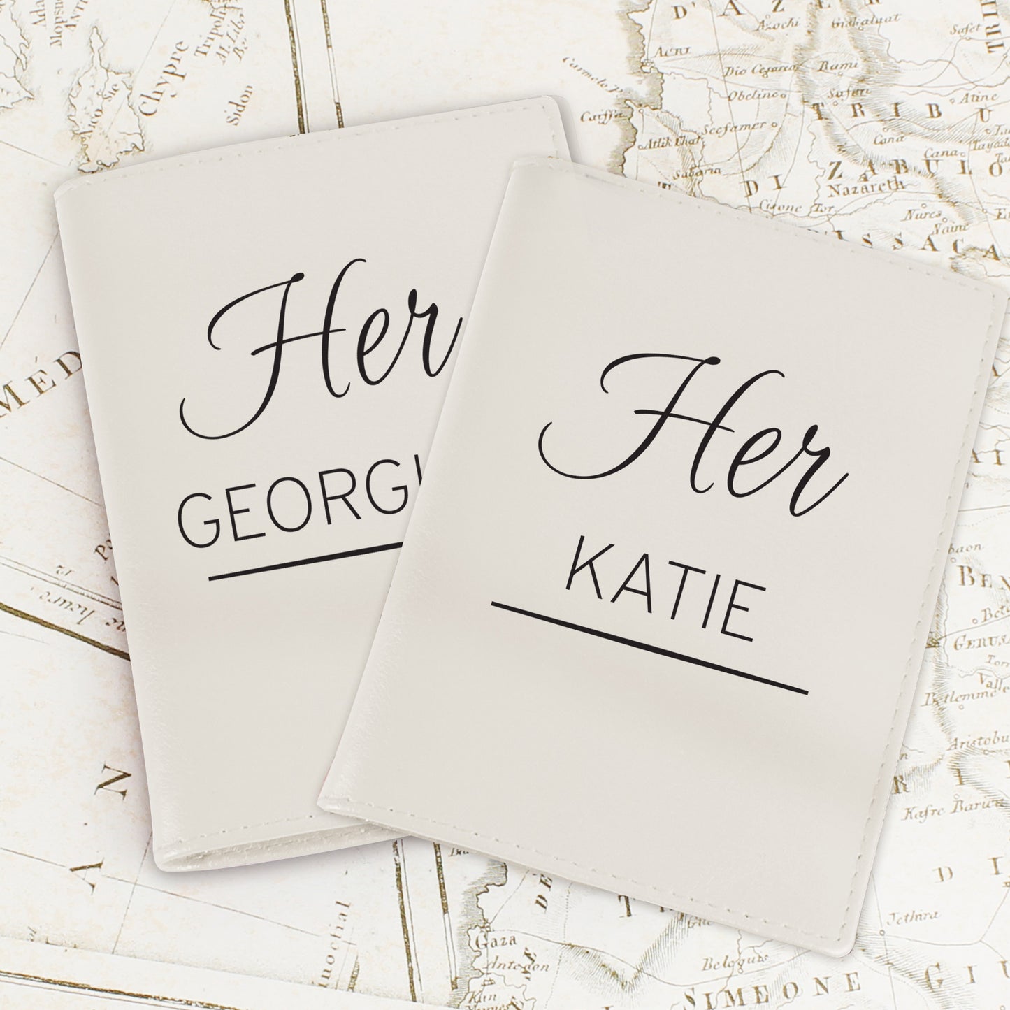 Personalised Couples Cream Passport Holders - MK&JD Gifts