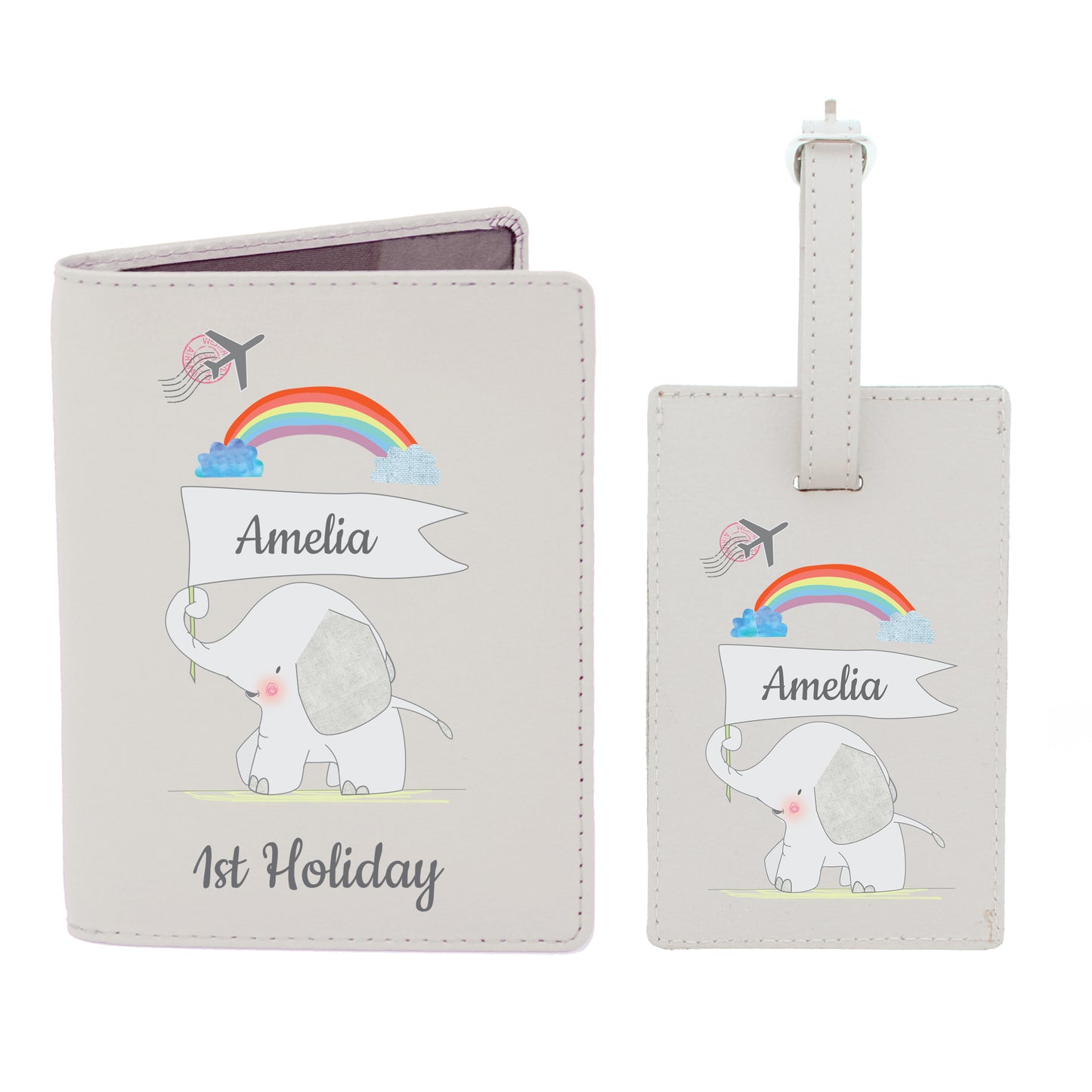 Personalised My 1st Cream Passport Holder & Luggage Tag Set - MK&JD Gifts
