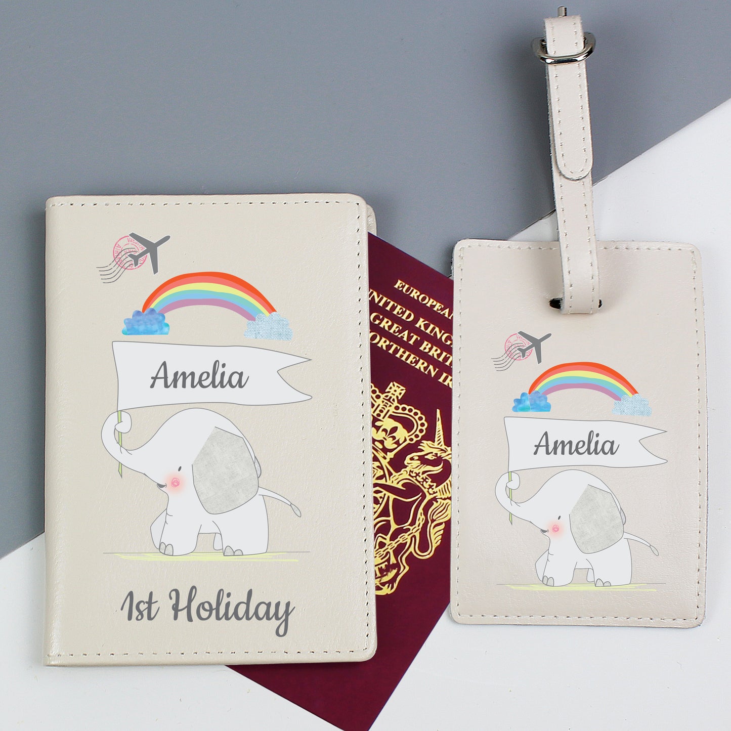 Personalised My 1st Cream Passport Holder & Luggage Tag Set - MK&JD Gifts