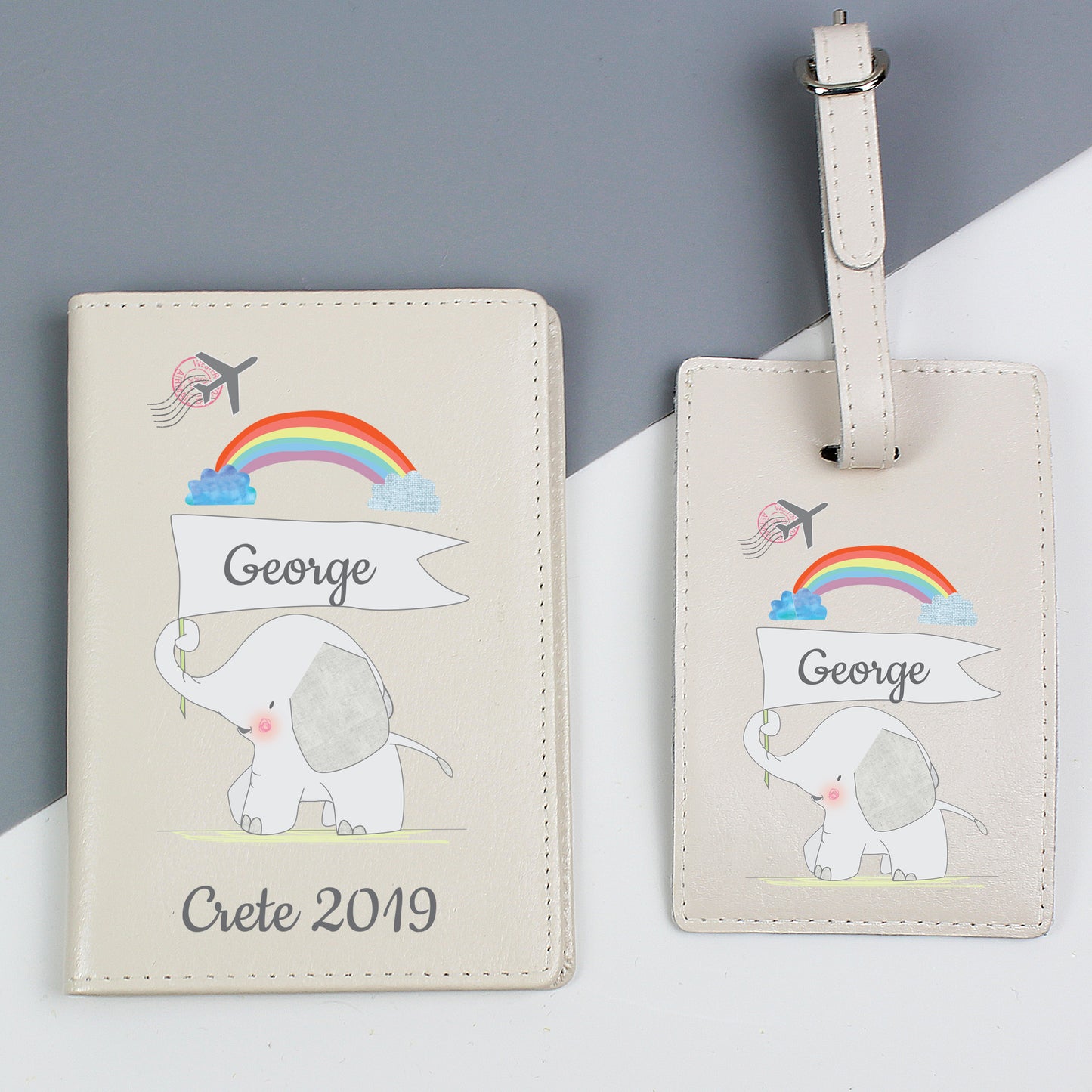 Personalised My 1st Cream Passport Holder & Luggage Tag Set - MK&JD Gifts
