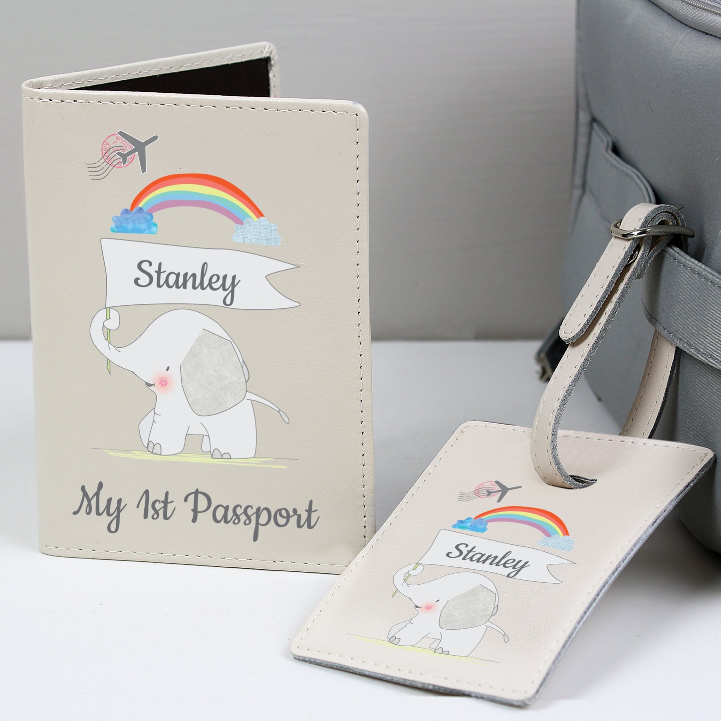 Personalised My 1st Cream Passport Holder & Luggage Tag Set - MK&JD Gifts