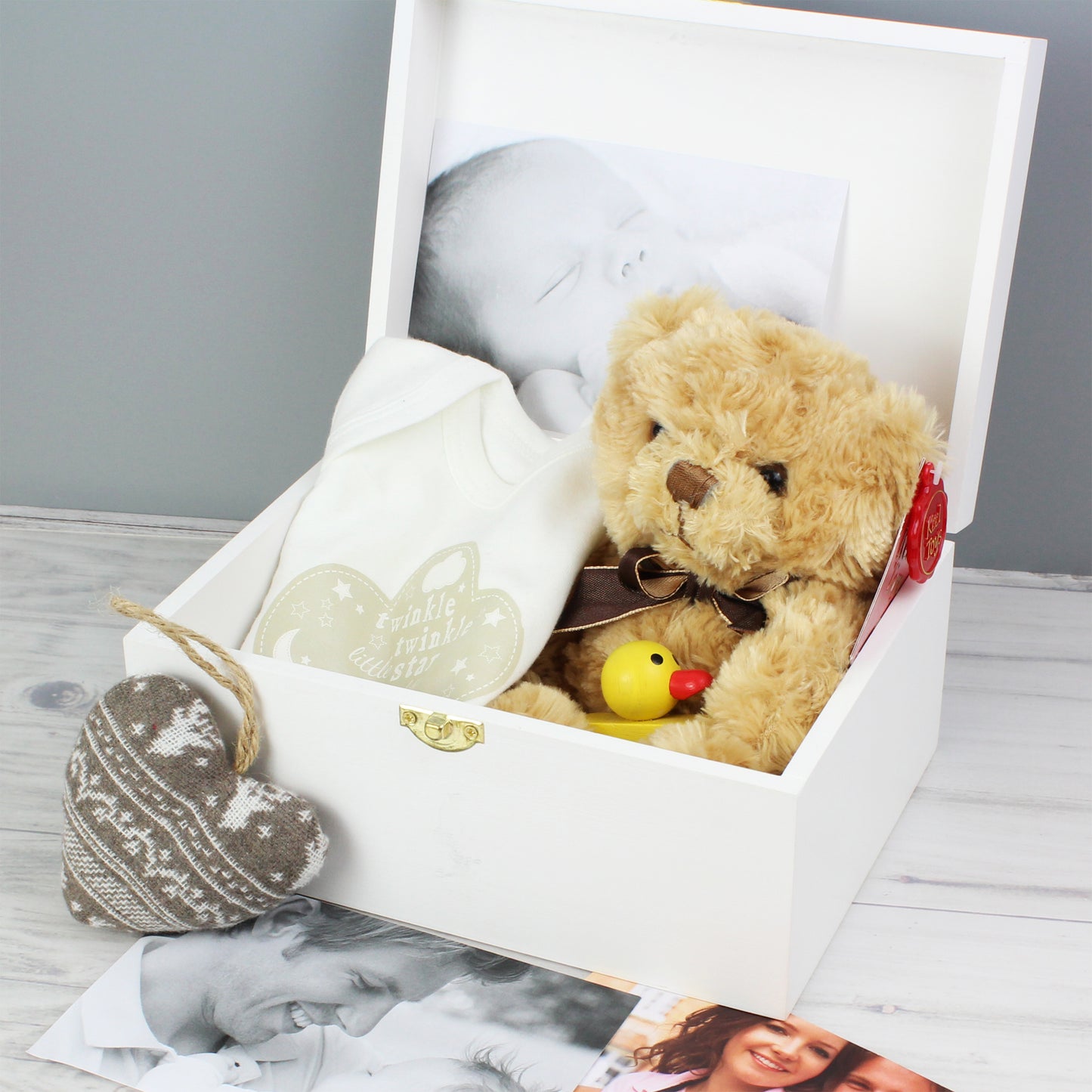 Personalised Abstract Rose White Wooden Keepsake Box - MK&JD Gifts