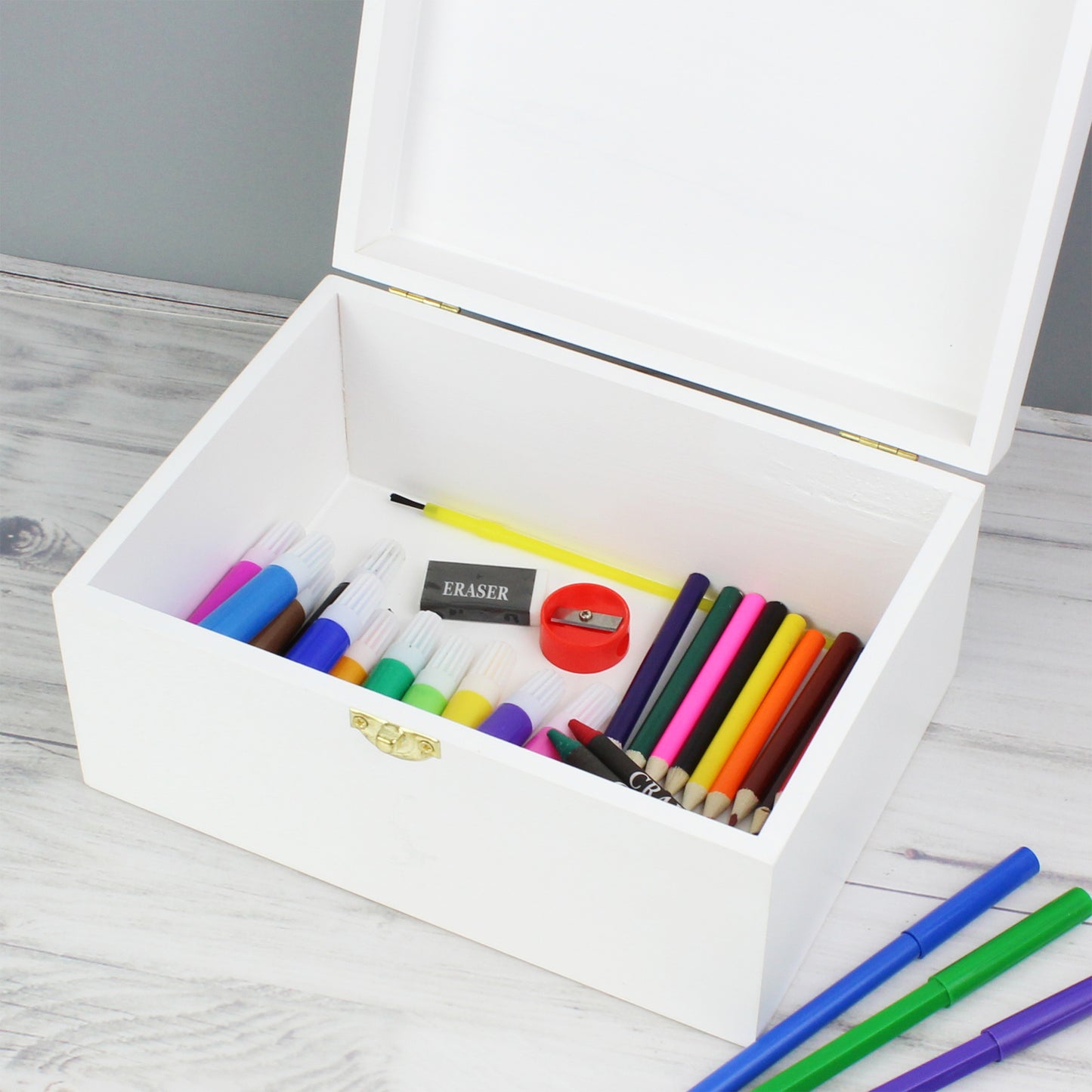 Personalised Abstract Rose White Wooden Keepsake Box - MK&JD Gifts