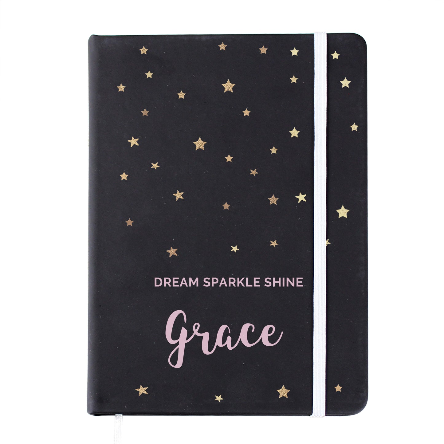 Personalised Starry Black Hardback Notebook - MK&JD Gifts