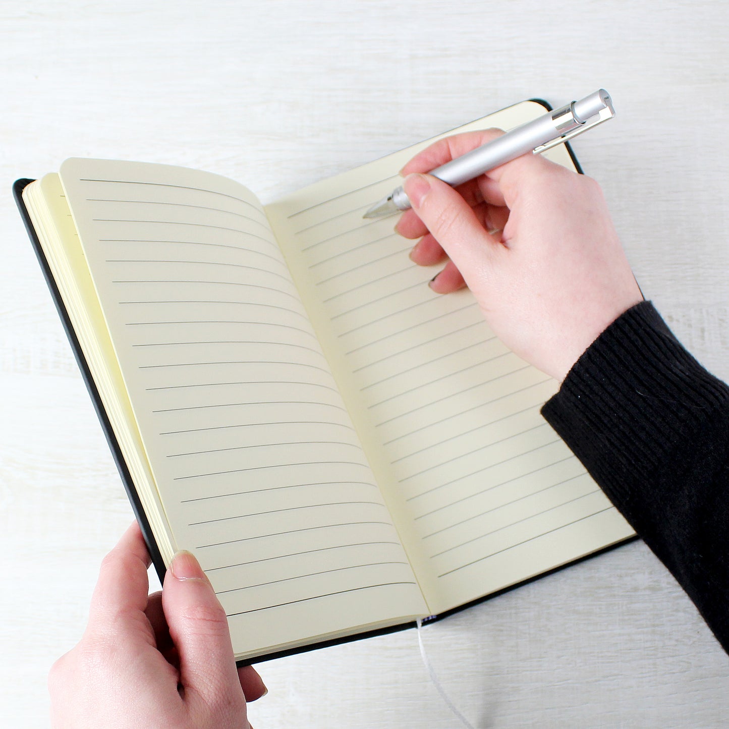 Personalised Starry Black Hardback Notebook - MK&JD Gifts
