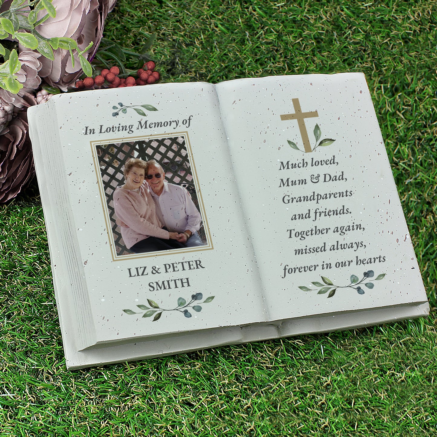 Personalised Memorial Cross Photo Upload Resin Book - MK&JD Gifts