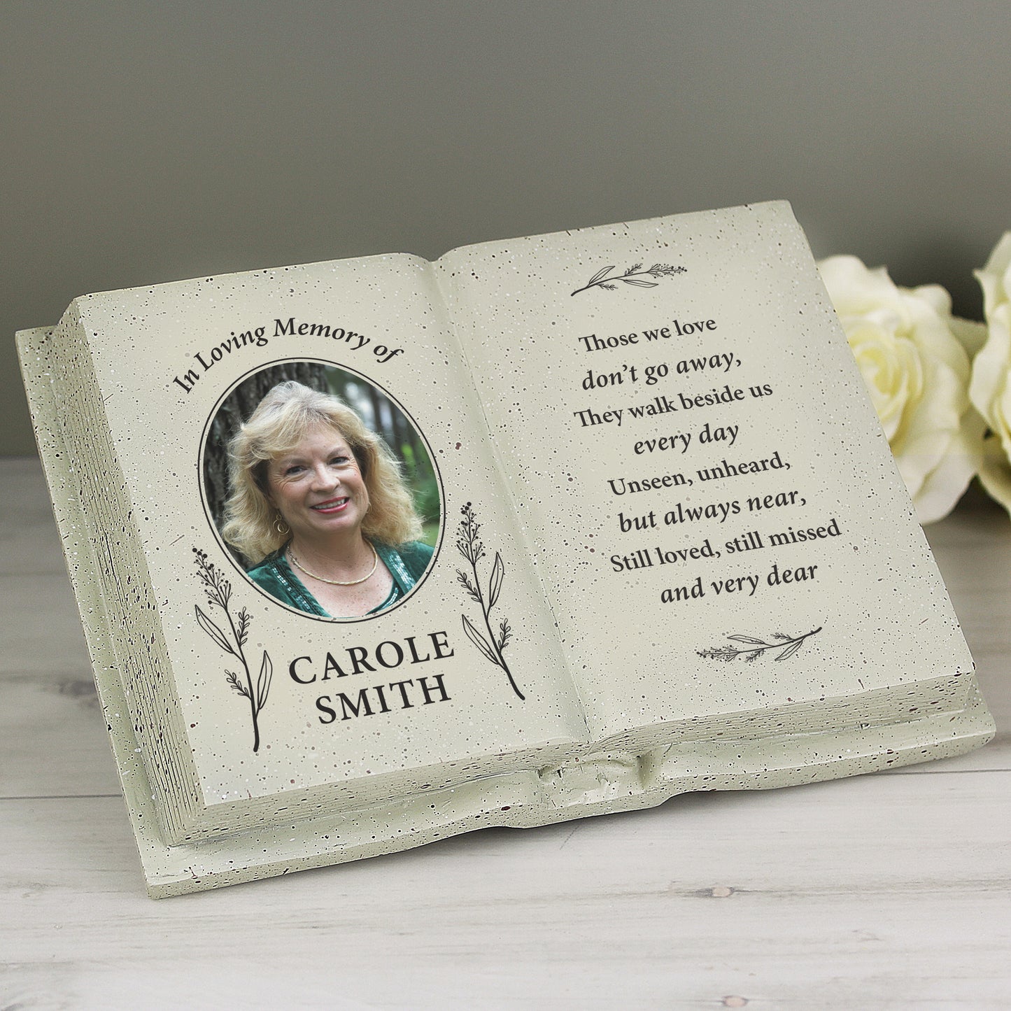 Personalised Botanical Memorial Photo Upload Resin Book - MK&JD Gifts