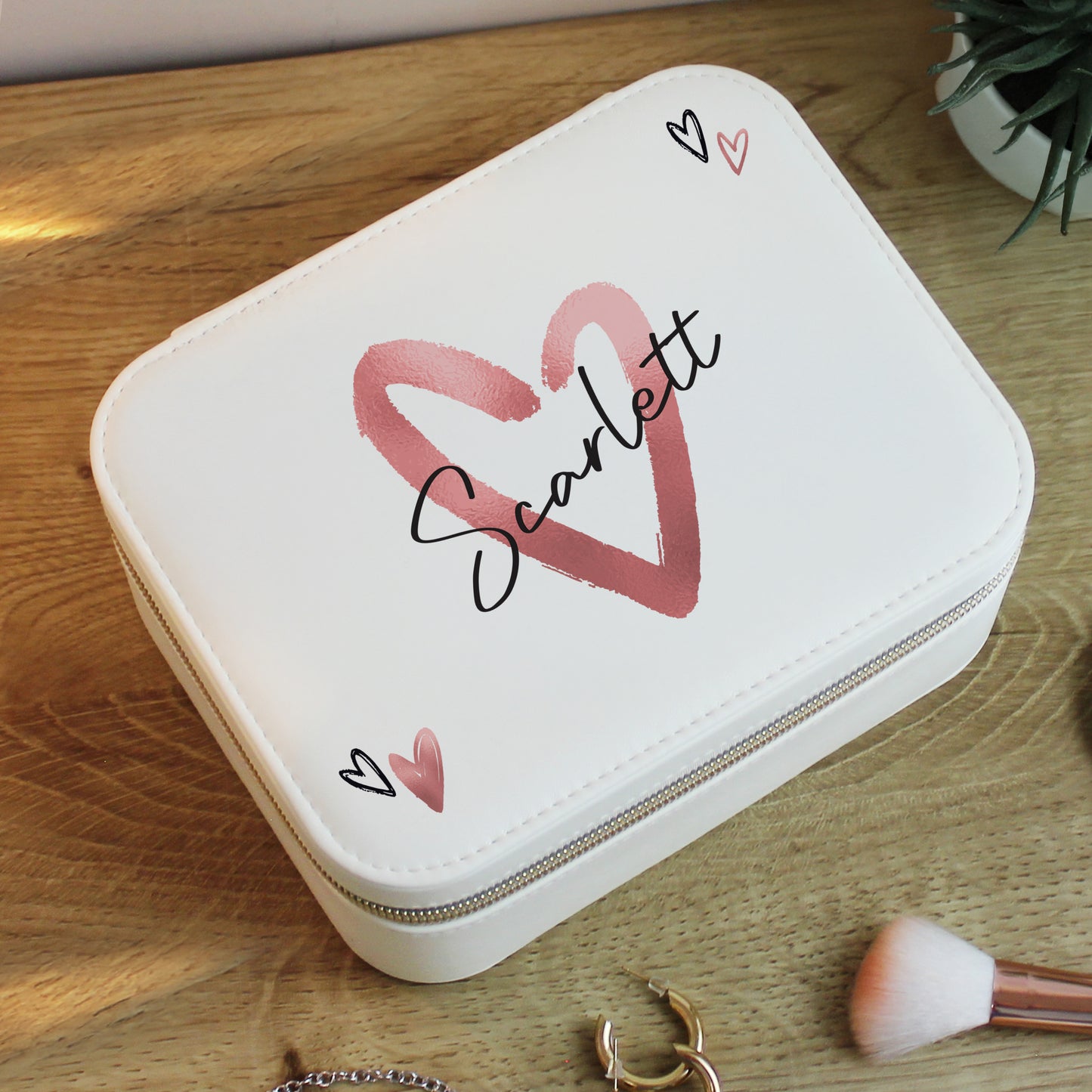 Personalised Heart Travel Jewellery Box - MK&JD Gifts