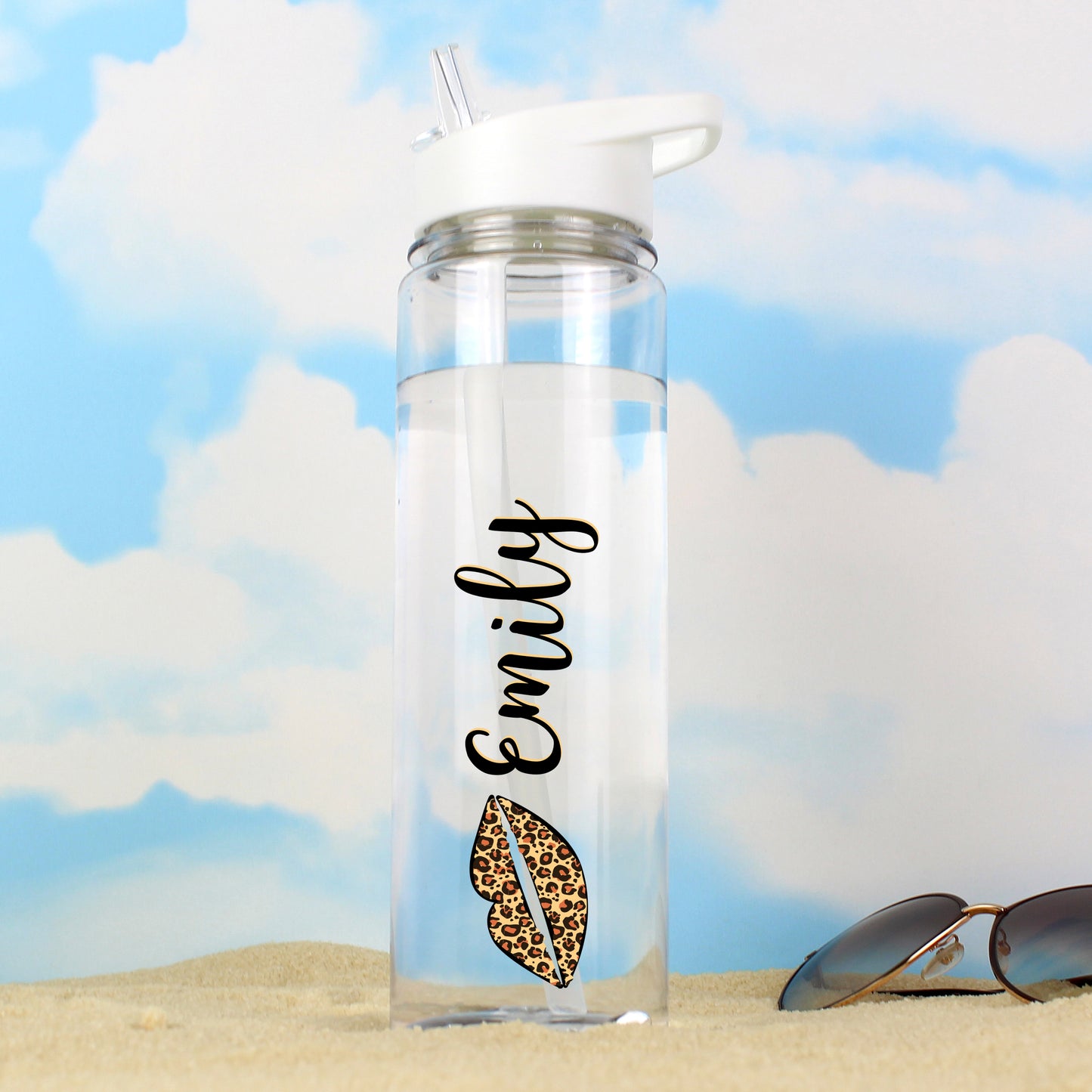 Personalised Leopard Lips Water Bottle - MK&JD Gifts