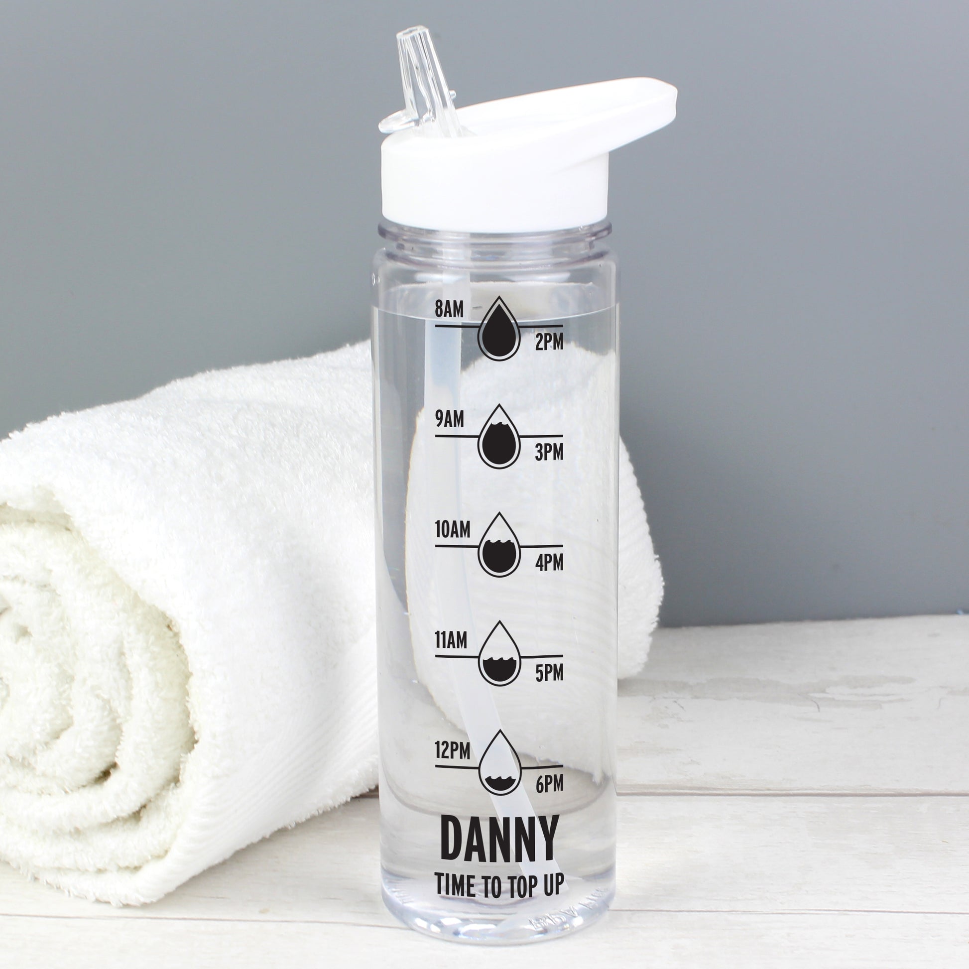 Personalised Black 'Hydration Tracker' Water Bottle - MK&JD Gifts