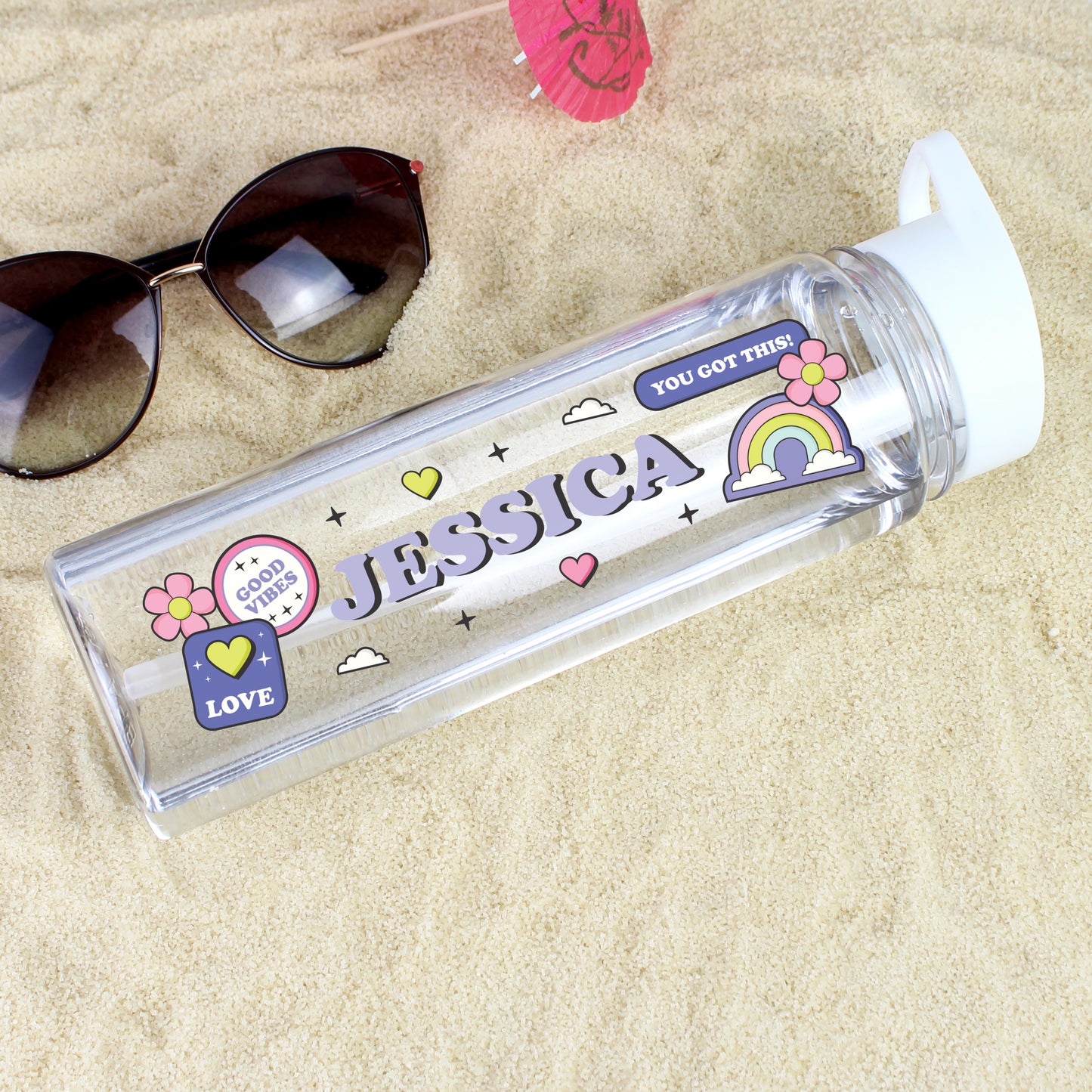 Personalised Good Vibes Water Bottle - MK&JD Gifts
