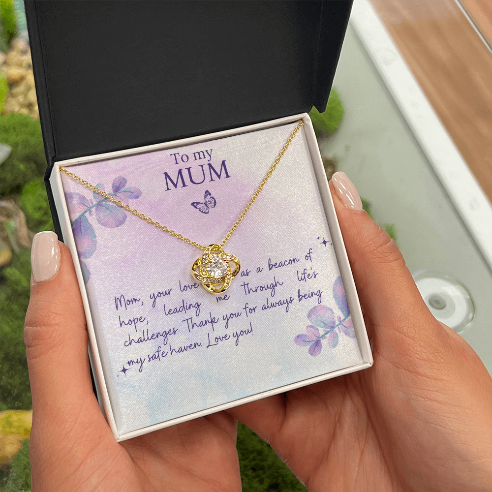 Love Knot Necklace Mother`s Day Message - MK&JD Gifts
