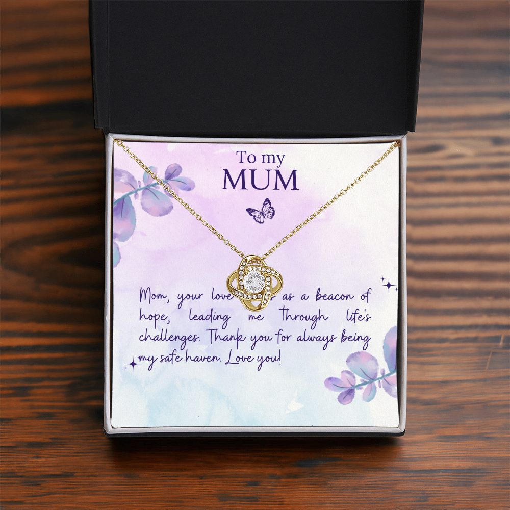 Love Knot Necklace Mother`s Day Message - MK&JD Gifts