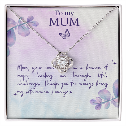 Love Knot Necklace Mother`s  Day Message - MK&JD Gifts