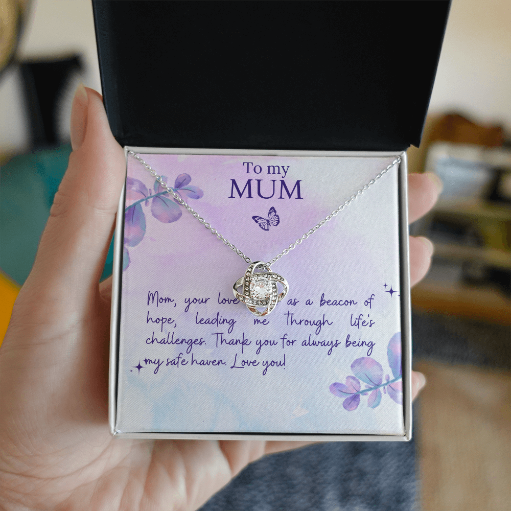 Love Knot Necklace Mother`s Day Message - MK&JD Gifts