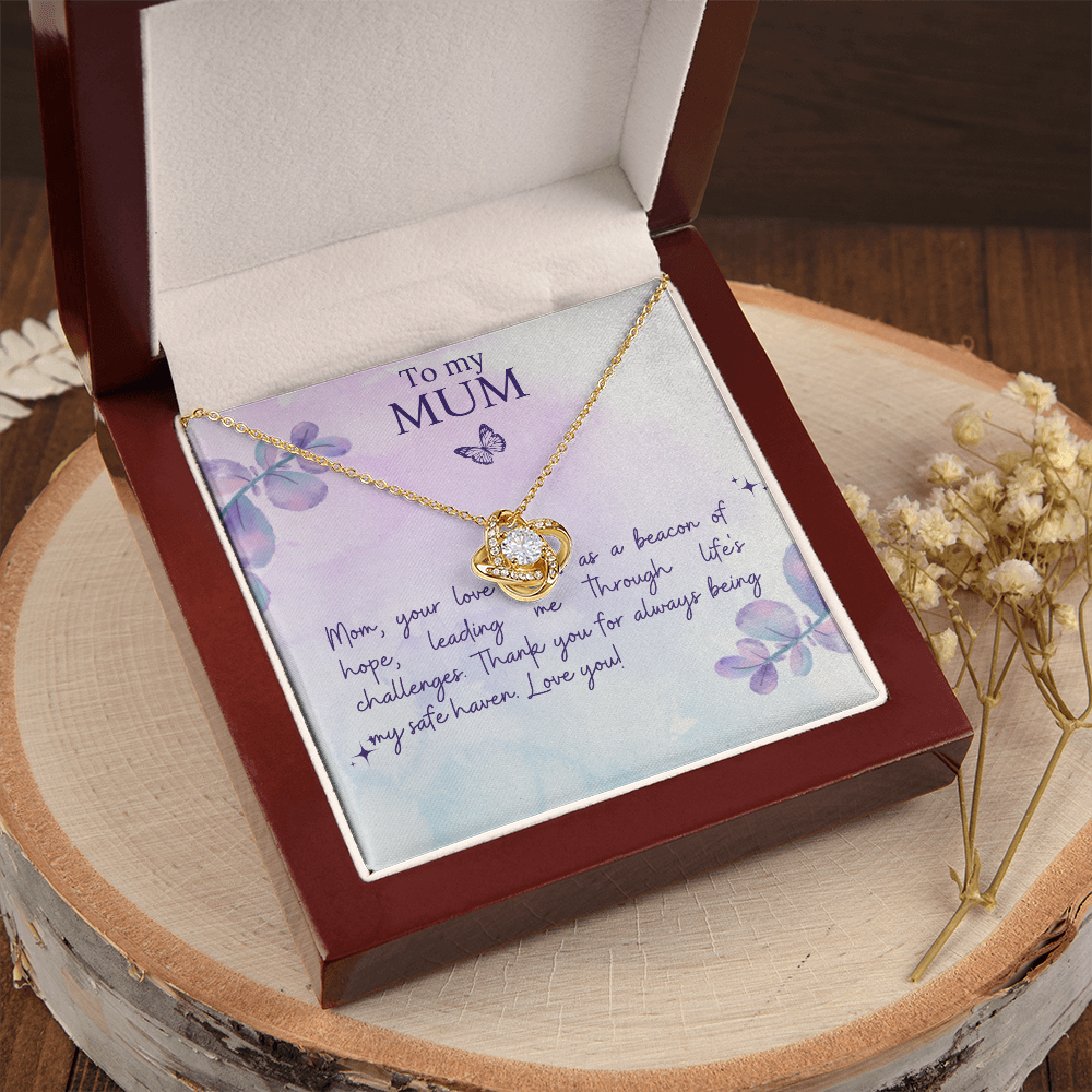Love Knot Necklace Mother`s Day Message - MK&JD Gifts