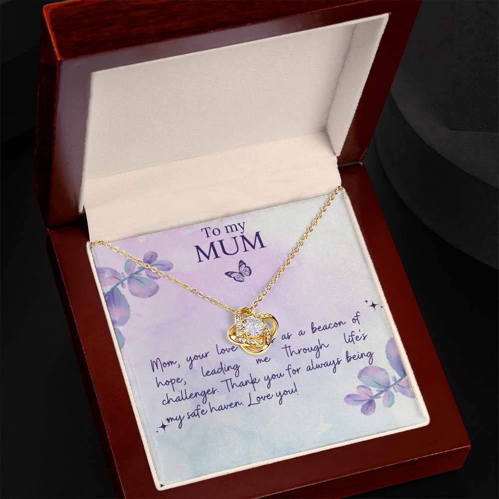 Love Knot Necklace Mother`s Day Message - MK&JD Gifts
