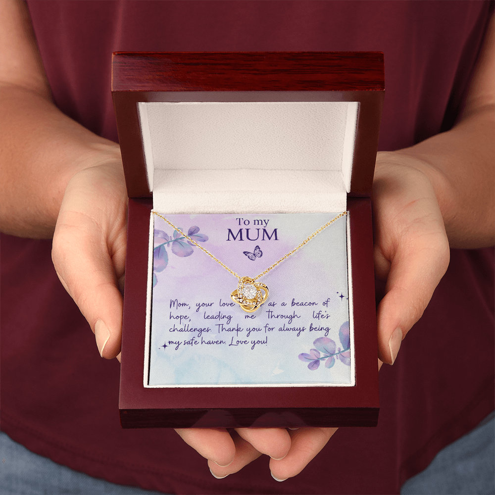 Love Knot Necklace Mother`s Day Message - MK&JD Gifts