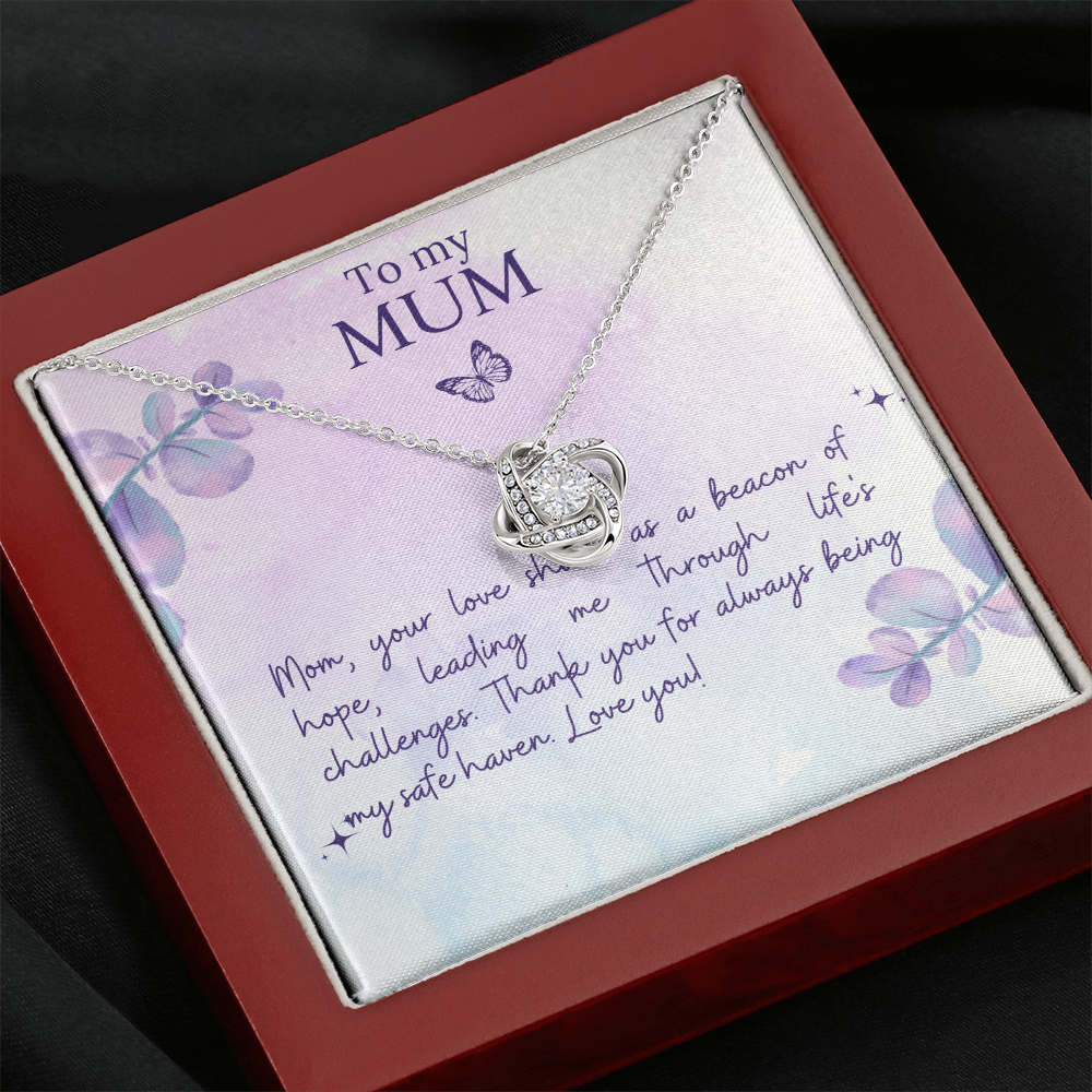 Love Knot Necklace Mother`s Day Message - MK&JD Gifts
