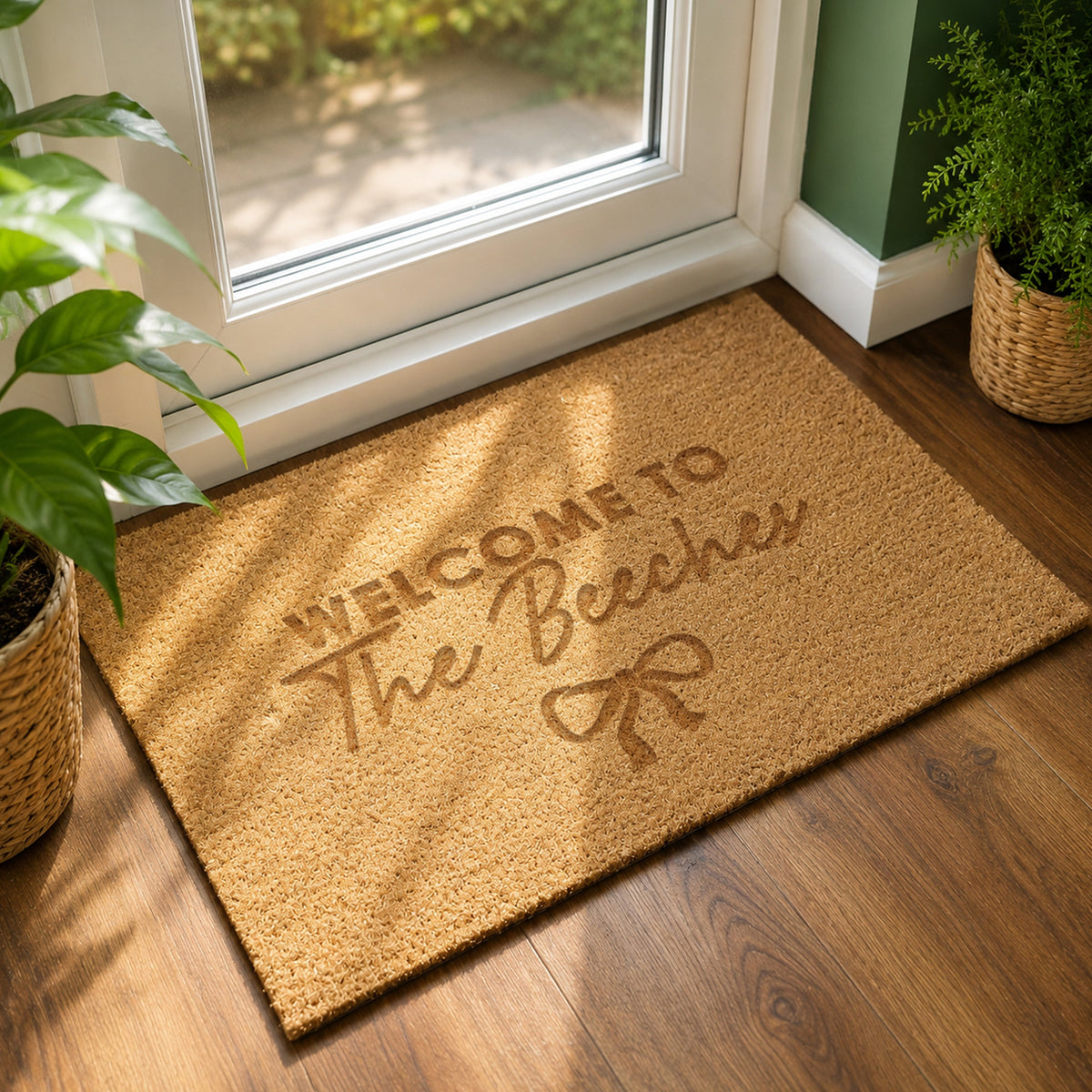 Personalised Bow Rectangle Indoor Doormat - MK&JD Gifts collection cover